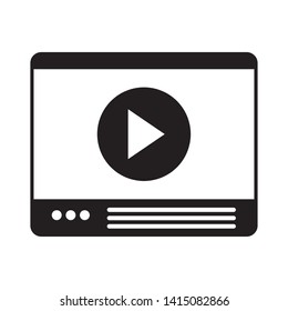 website video player on white background vector illustration