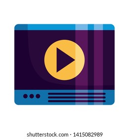 website video player on white background vector illustration