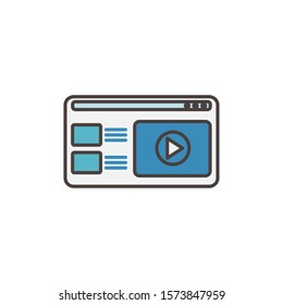 website video player social media icon on white background vector illustration