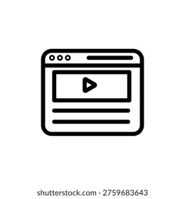 website video services outline icon vector design good for web or mobile app