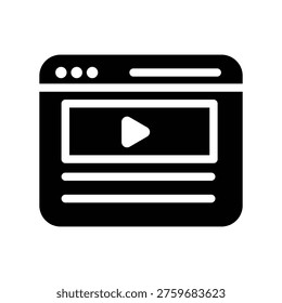 website video services solid icon vector design good for web or mobile app