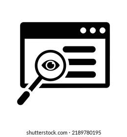 Website visibility icon. Black vector graphics.