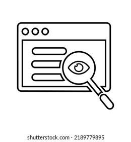 Website visibility outline icon. Line art vector.