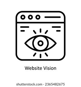 Website Vision vector  outline icon illustration. EPS 10 File.