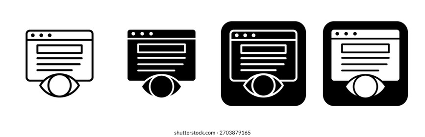 Website Besucher Icon Linie und Schwarz Füllung Stil Kollektion