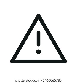 Website warning isolated icon, triangle attention linear icon, exclamation outline vector icon with editable stroke