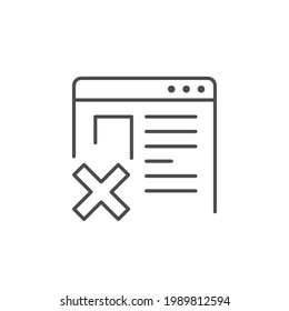 Umriss-Symbol der Website-Warnlinie