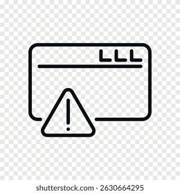Website warning sign outline vector icon