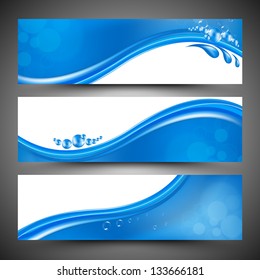 Website Water Header Or Banner Set. EPS 10.