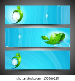 Cabecera de agua del sitio web o conjunto de banners. EPS 10.