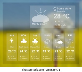 Website with weather icons