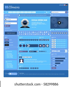 Website Web Design Elements Blue Template