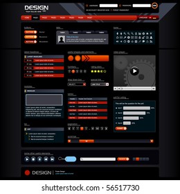 Website Web Design Elements Dark Template