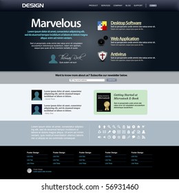 Website Web Design Elements Dark Template