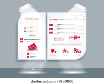 Website Web Design Elements Red Theme