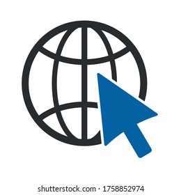 Website, Web, www, Earth Symbol mit Cursor