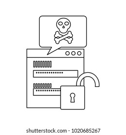 website or webpage with virus icon image 