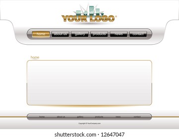 Website white and gold glossy template