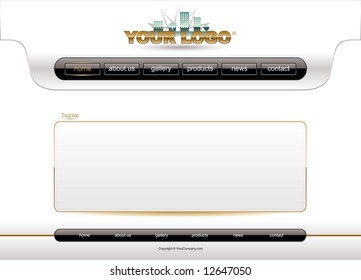Website white and gold glossy template