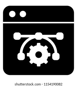 
Website window with the constructing tools in it, web graphics 
