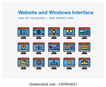 Website and Windows Interface
Icons Set. UI Pixel Perfect Well-crafted Vector Thin Line Icons. The illustrations are a vector.
