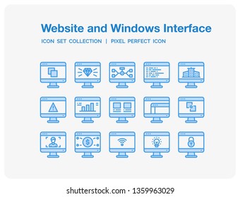 Website and Windows Interface
Icons Set. UI Pixel Perfect Well-crafted Vector Thin Line Icons. The illustrations are a vector.
