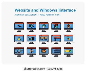 Website and Windows Interface
Icons Set. UI Pixel Perfect Well-crafted Vector Thin Line Icons. The illustrations are a vector.
