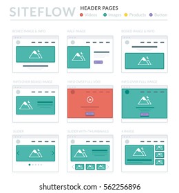 Website Wireframe Layouts UI Kits for Site map and Ux Design