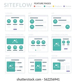 Website Wireframe Layouts UI Kits for Site map and Ux Design