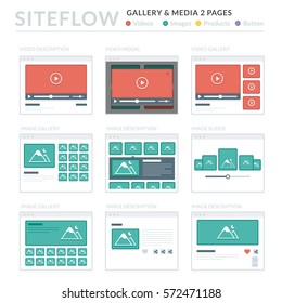 Website Wireframe Layouts UI Kits for Site map and Ux Design