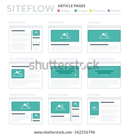 Website Wireframe Layouts UI Kits for Site map and Ux Design