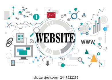 WEBSITE word cloud, business concept Illustration of web design