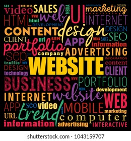 WEBSITE word cloud collage, business concept background