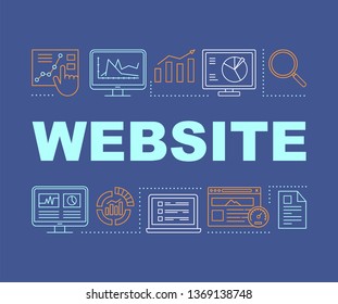 Website word concepts banner. Digital marketing. Web consulting, audit. SEO research, strategy. Presentation, website. Isolated lettering typography idea with linear icons. Vector outline illustration