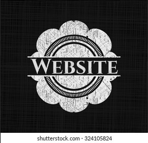 Website written on a blackboard