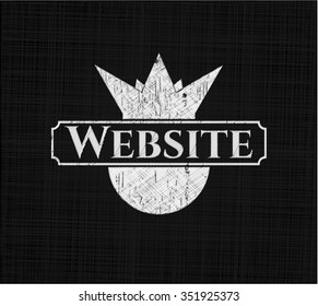 Website written on a blackboard