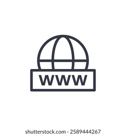 Website. Www icon symbol vector sign isolated on white background illustration for graphic and web design