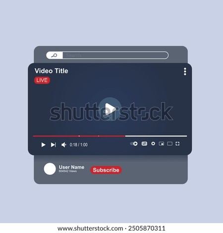 Website youtube Live stream video player 