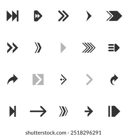 websites, apps, presentations and other. navigation with our sleek and versatile arrow icon set. Perfect for guiding users forward, these modern symbols bring clarity and flow to your designs. Vector.