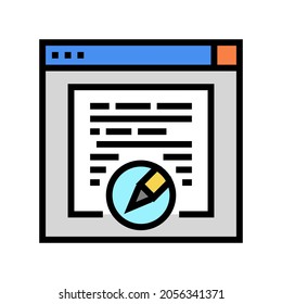 websites copywriting color icon vector. websites copywriting sign. isolated symbol illustration