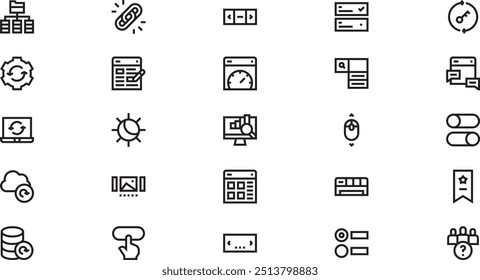 Websites elements icons High-Quality Vector Icons Collection with Editable Stroke. Ideal for Professional and Creative Projects.