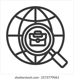 Websites To Get Work Outline Icon Vector Illustration