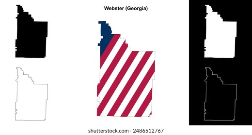 Condado de Webster (Georgia) conjunto de mapas esquemáticos