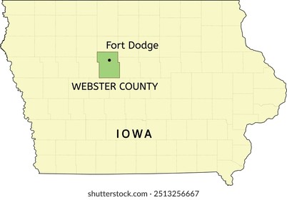 Ubicación en el mapa del condado de Webster y en la ciudad de Fort Dodge