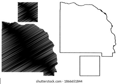 Webster and Saunders County, Nebraska (U.S. county, United States of America, USA, U.S., US) map vector illustration, scribble sketch map