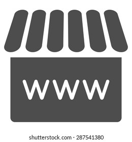 Webstore icon from Business Bicolor Set. Vector style: flat symbol, gray color, rounded angles, white background.