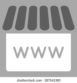 Webstore icon from Business Bicolor Set. Vector style: bicolor flat symbol, dark gray and white colors, rounded angles, gray background.