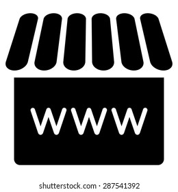 Webstore icon from Business Bicolor Set. Vector style: flat symbol, black color, rounded angles, white background.