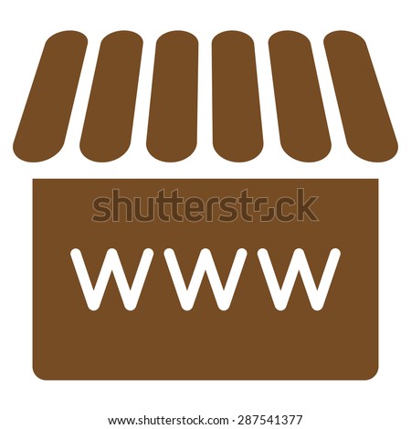 Webstore icon from Business Bicolor Set. Vector style: flat symbol, brown color, rounded angles, white background.