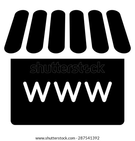 Webstore icon from Business Bicolor Set. Vector style: flat symbol, black color, rounded angles, white background.